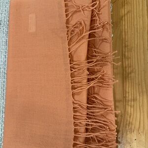 Salmon color 100% wool Fringed Scarf perfect soft accessory to any wardrobe